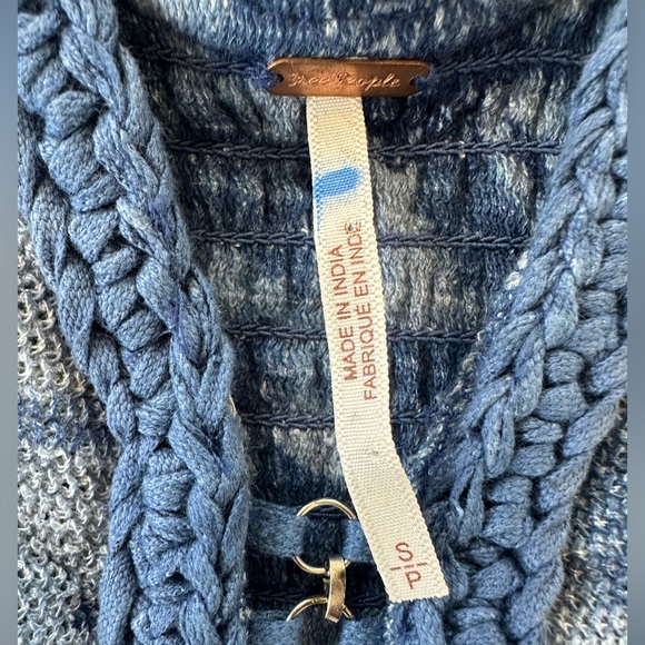 Free People Remie Floral Print Blue Corset Crop Tank Top - Picture 9 of 9